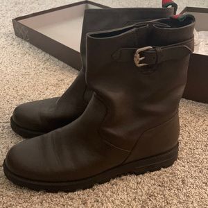 Brown Gucci boots